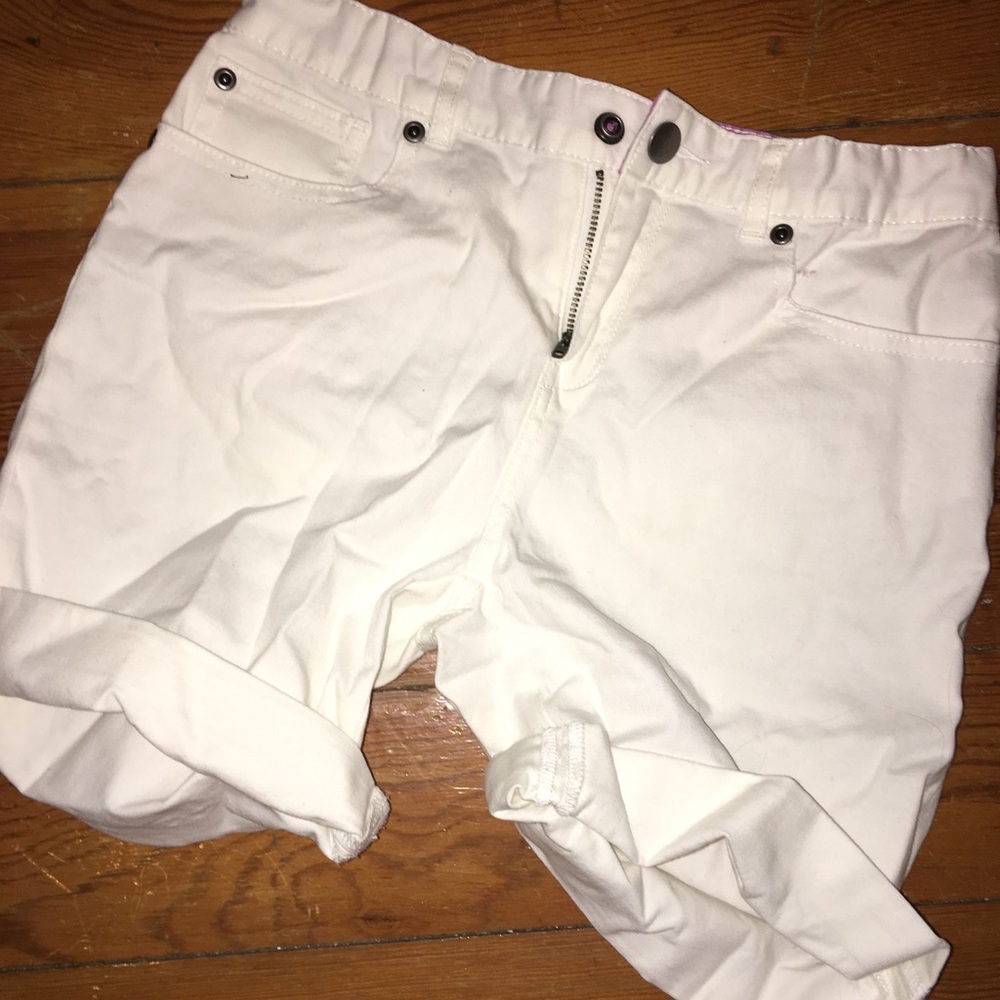 Garnet Hill Kids white denim shorts